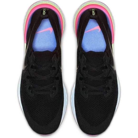 Nike Epic React Flyknit 2 Black Lime Pink Running Shoes Mens BQ8928-003 - Picture 5 of 15